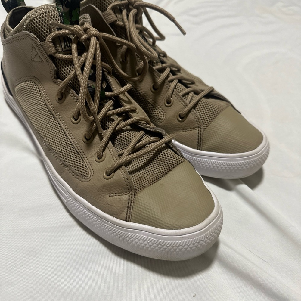 Converse Tan High-Top Sneakers with Suede Finish